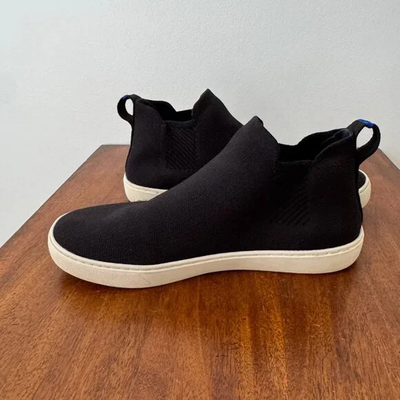 Rothy's The Chelsea Sneaker Boot Black Knit High Ankle - Picture 3 of 14
